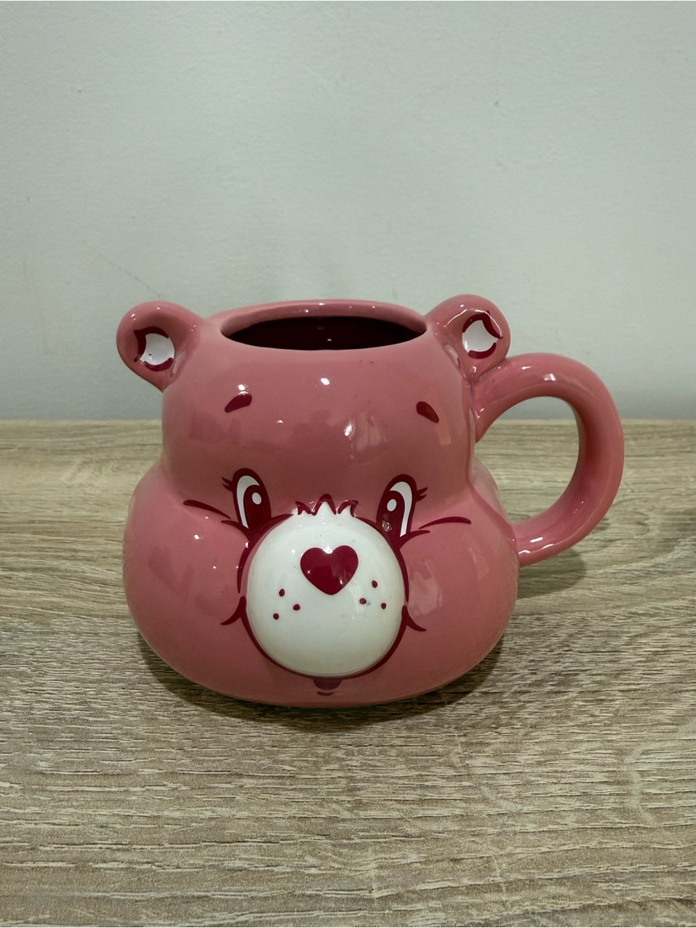 Care Bears Cheer Bear 3D Sculpted Ceramic Mug 20 oz Pink Coffee Cup Collectible